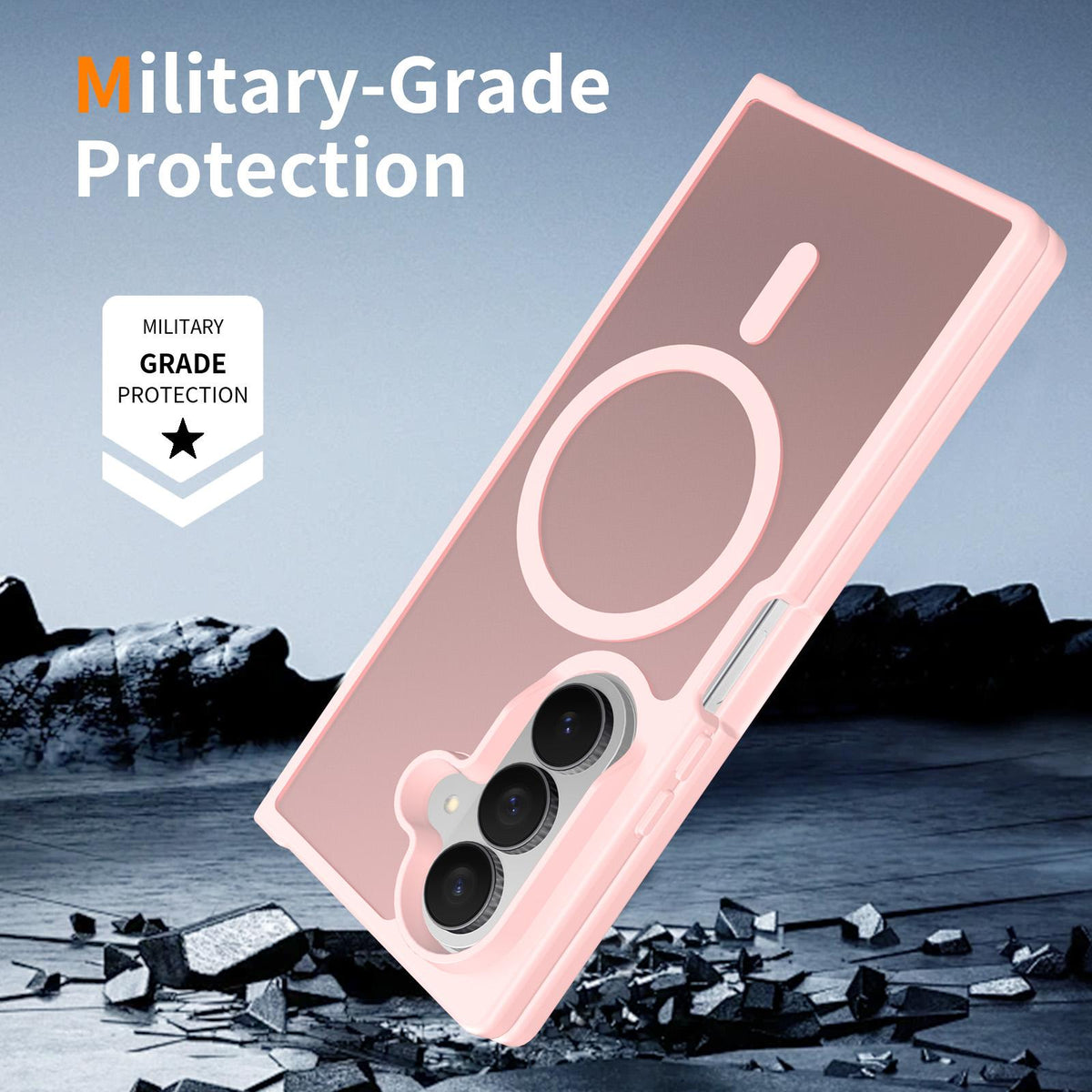 For Galaxy Z Fold8 Ultra 5G Skin Feel TPU Hybrid PC MagSafe Phone Case - Pink - EDA009867102C