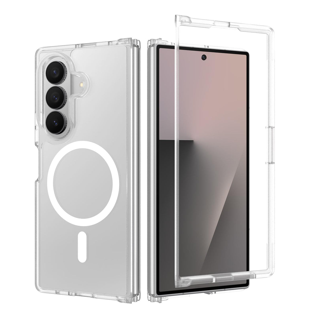 For Galaxy Z Fold8 Ultra 5G Skin Feel TPU Hybrid PC MagSafe Phone Case - Matte Transparent - EDA009867102E