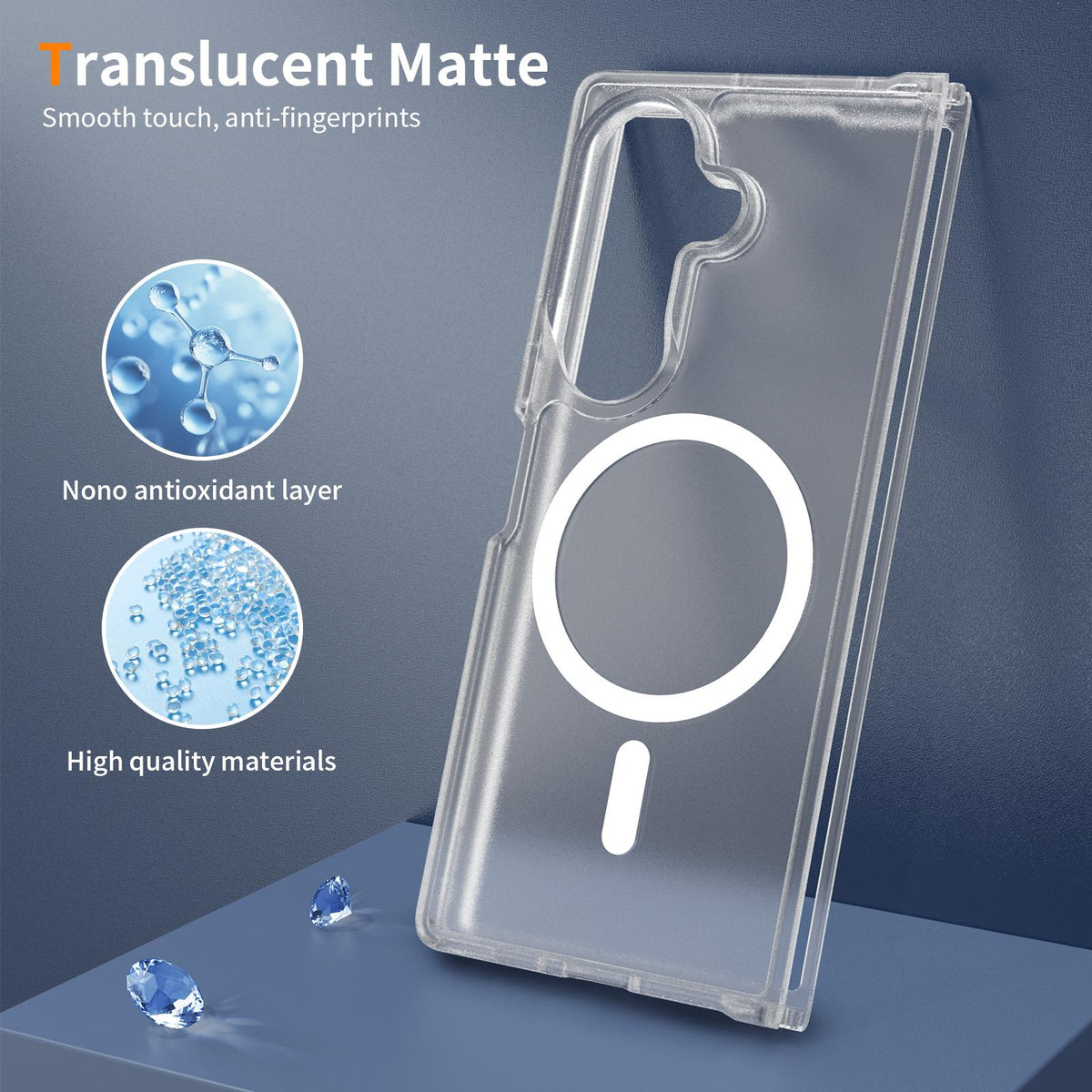For Galaxy Z Fold8 Ultra 5G Skin Feel TPU Hybrid PC MagSafe Phone Case - Matte Transparent - EDA009867102E