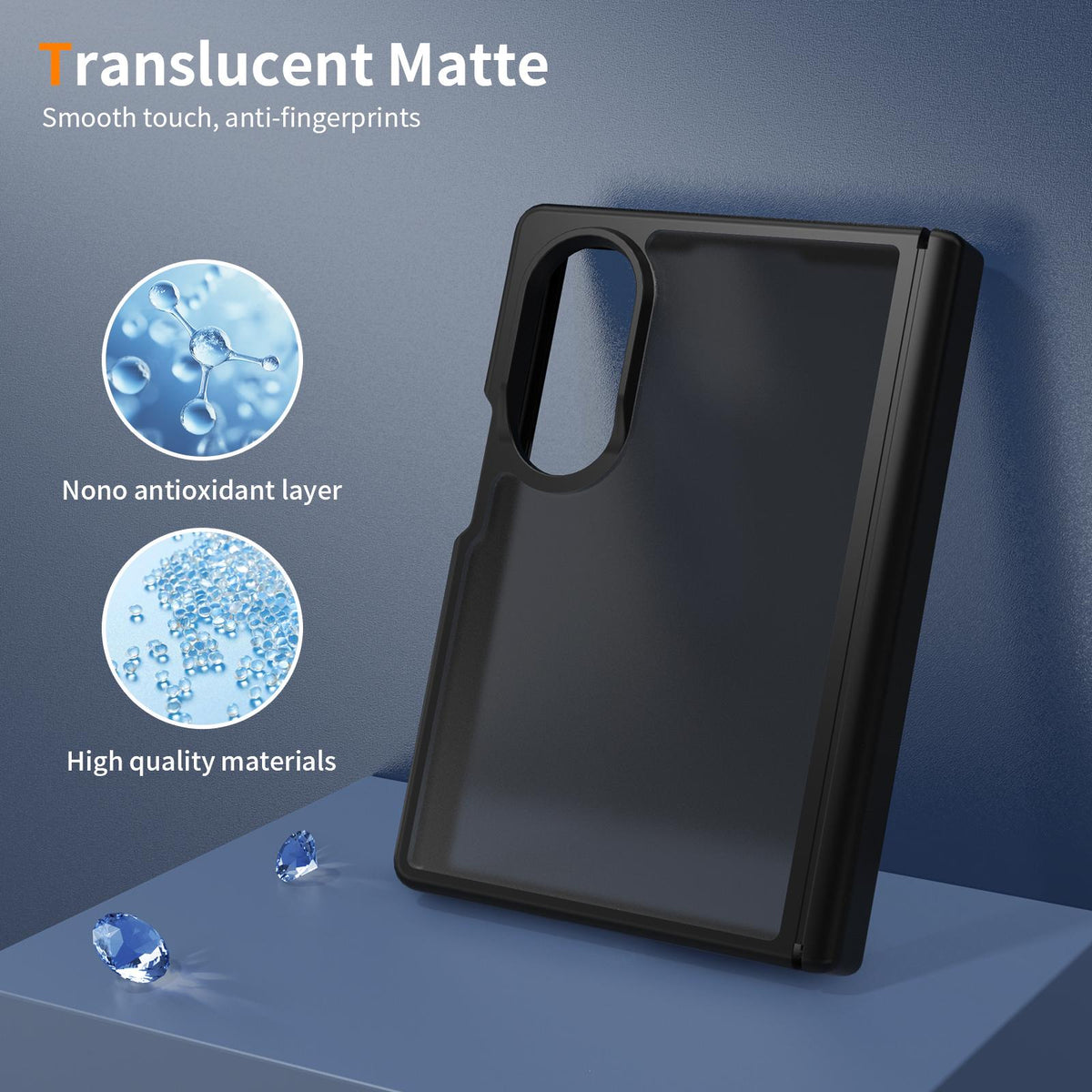 For Galaxy Z Fold8 5G Skin Feel Contrast Color TPU Hybrid PC Phone Case with Hinge Cover - Black - EDA009867501A
