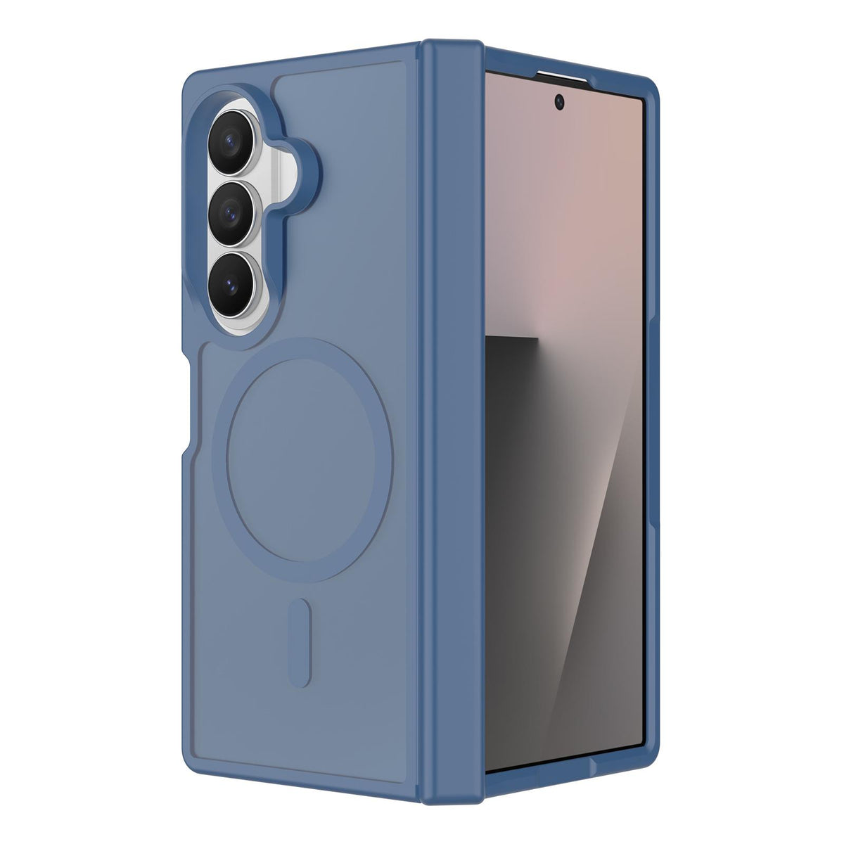 For Galaxy Z Fold8 Ultra 5G Skin Feel TPU Hybrid PC Magnetic Phone Case with Hinge Cover - Blue - EDA009867902B
