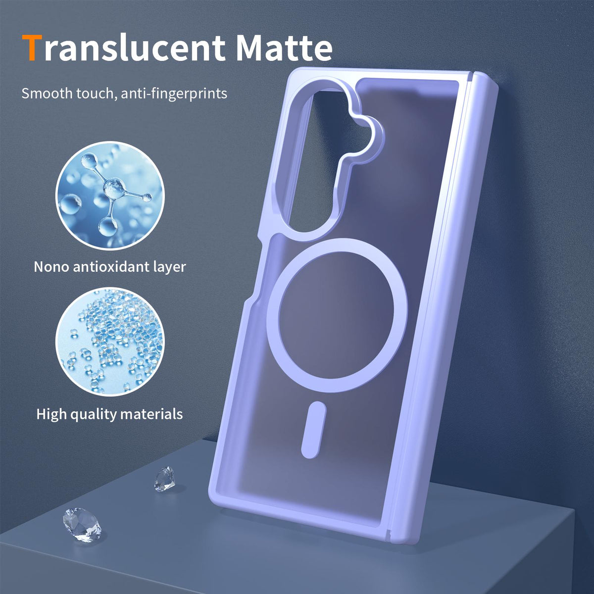 For Galaxy Z Fold8 Ultra 5G Skin Feel TPU Hybrid PC Magnetic Phone Case with Hinge Cover - Purple - EDA009867902D