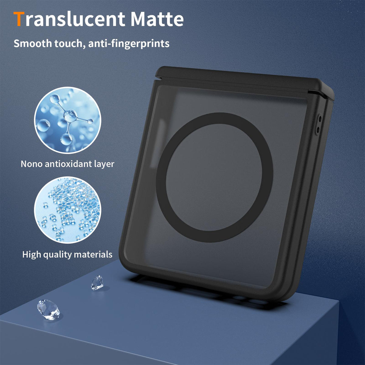 For Galaxy Z Flip8 5G Skin Feel TPU Hybrid PC Magnetic Phone Case with Hinge Cover - Black - EDA009867903A