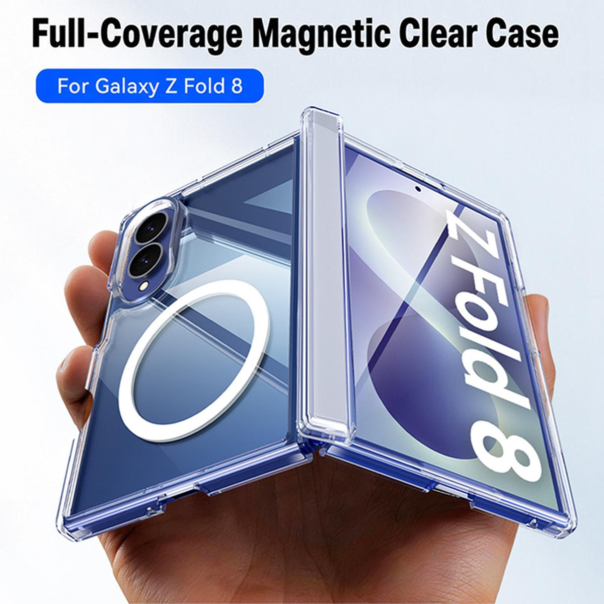 For Galaxy Z Fold8 5G Transparent Magnetic Hinge Protective Phone Case - Default - EDA009891901