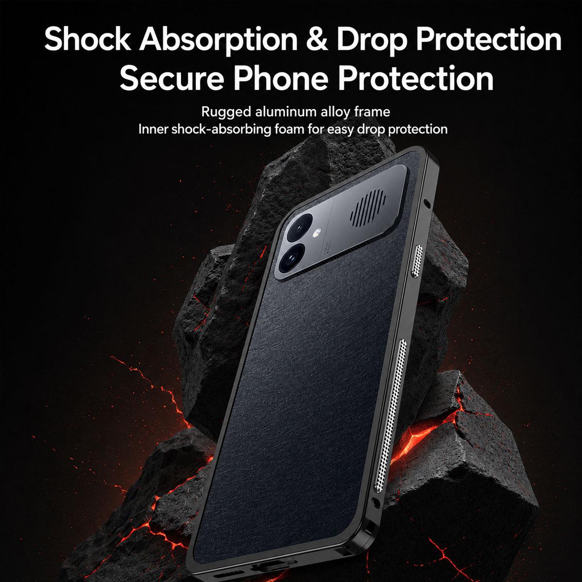 For Redmi K90 Ultra 5G Metal Frame Heat Dissipation Phone Case(Blue)