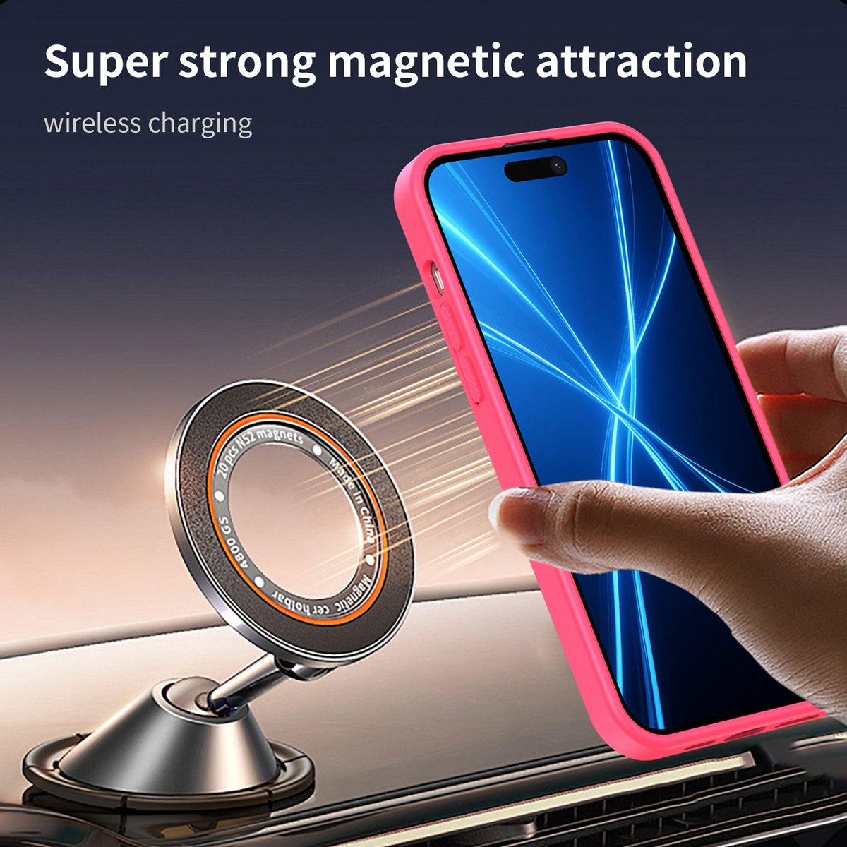 For iPhone 14 Plus Fanying Series Precision Camera Hole PC Hybrid TPU Translucent Frosted Magnetic Phone Case - Rose Red - EDA009893305E