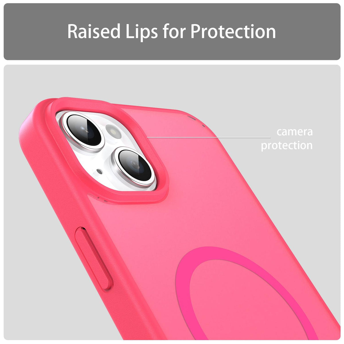For iPhone 14 Plus Fanying Series Precision Camera Hole PC Hybrid TPU Translucent Frosted Magnetic Phone Case - Rose Red - EDA009893305E