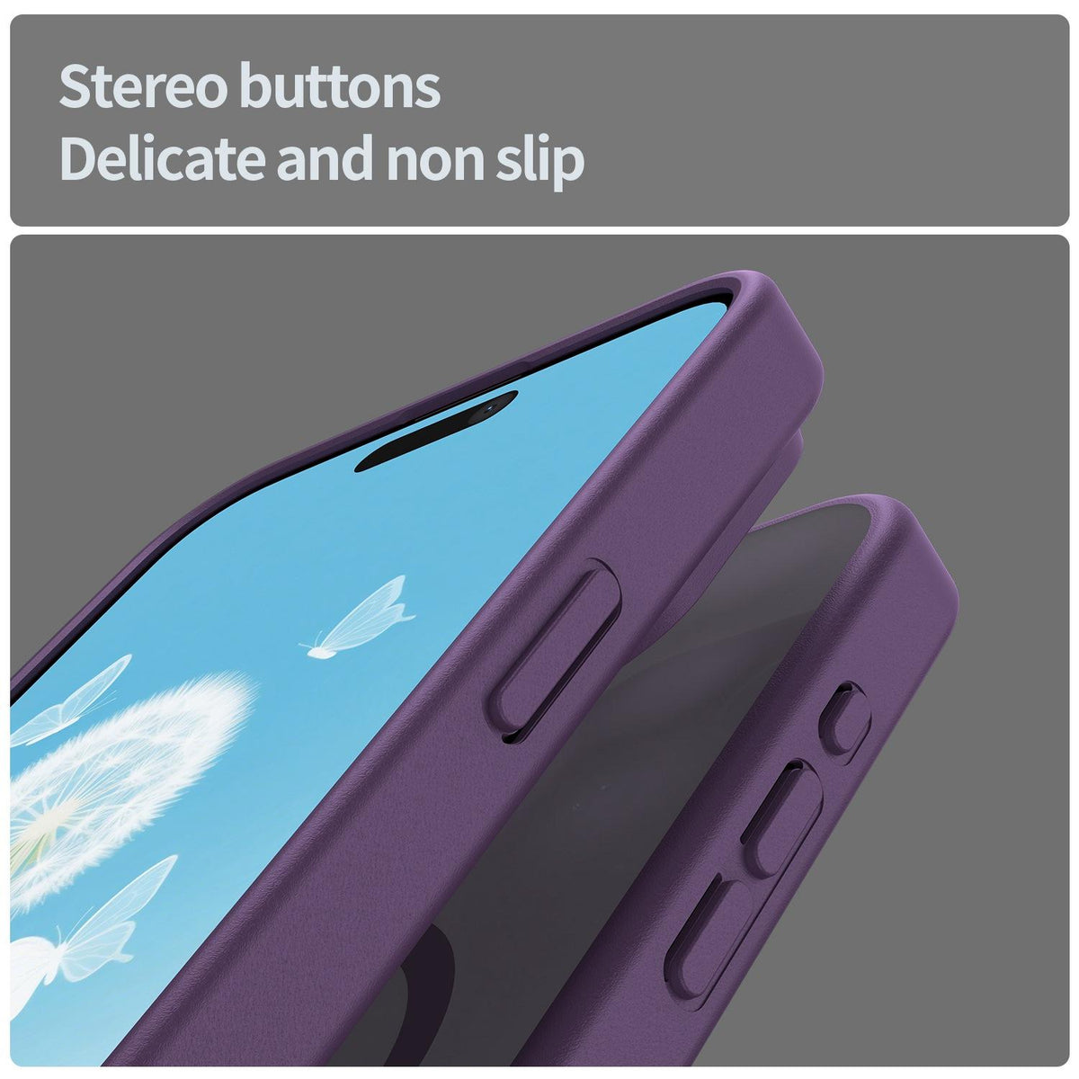 For iPhone 15 Pro Max Fanying Series Precision Camera Hole PC Hybrid TPU Translucent Frosted Magnetic Phone Case - Crystal Purple - EDA009893309B
