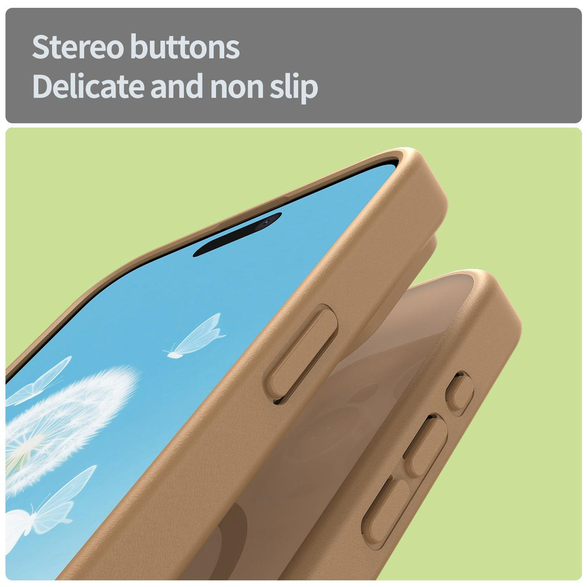 For iPhone 15 Pro Max Fanying Series Precision Camera Hole PC Hybrid TPU Translucent Frosted Magnetic Phone Case - Desert Gold - EDA009893309G