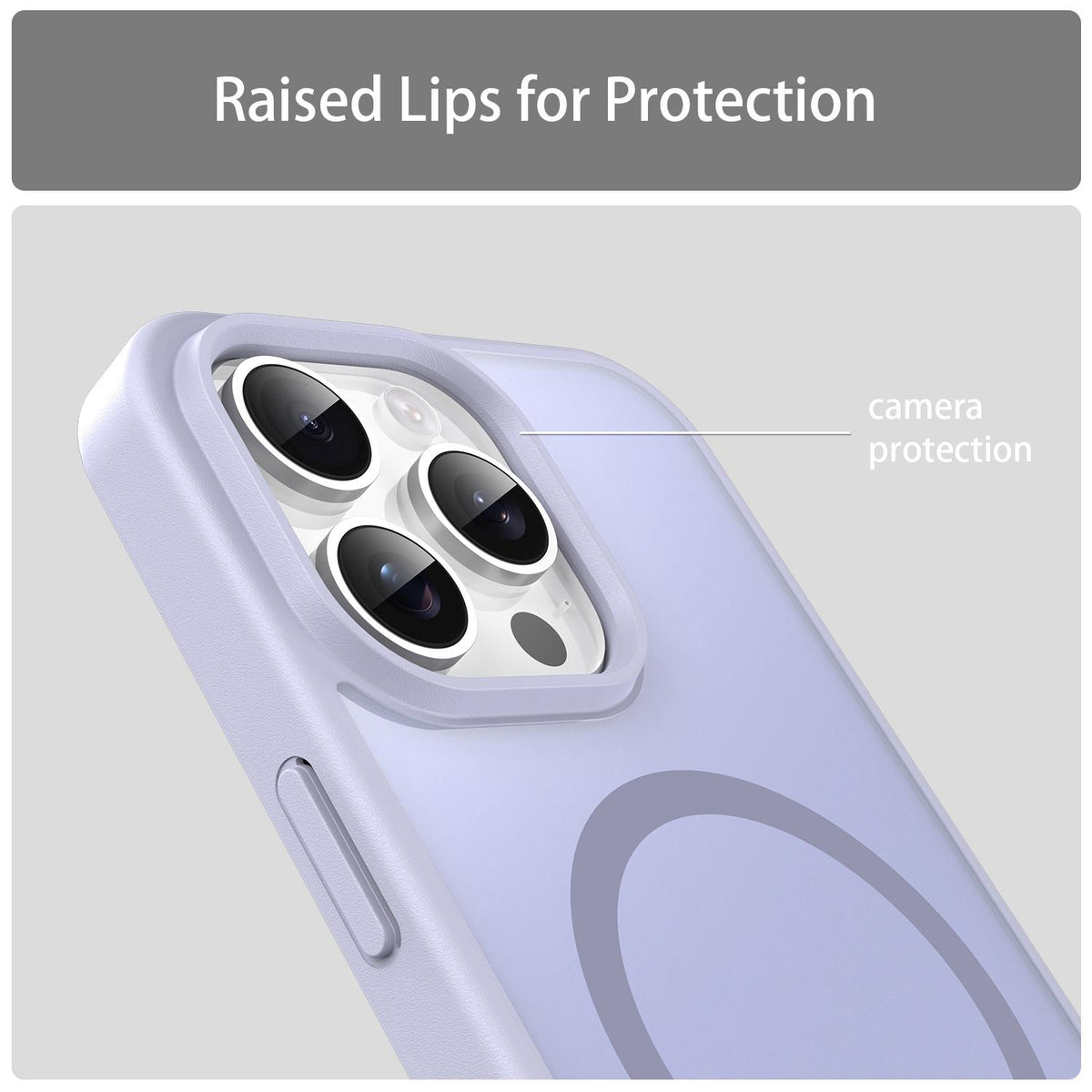 For iPhone 15 Pro Max Fanying Series Precision Camera Hole PC Hybrid TPU Translucent Frosted Magnetic Phone Case - Lavender - EDA009893309H