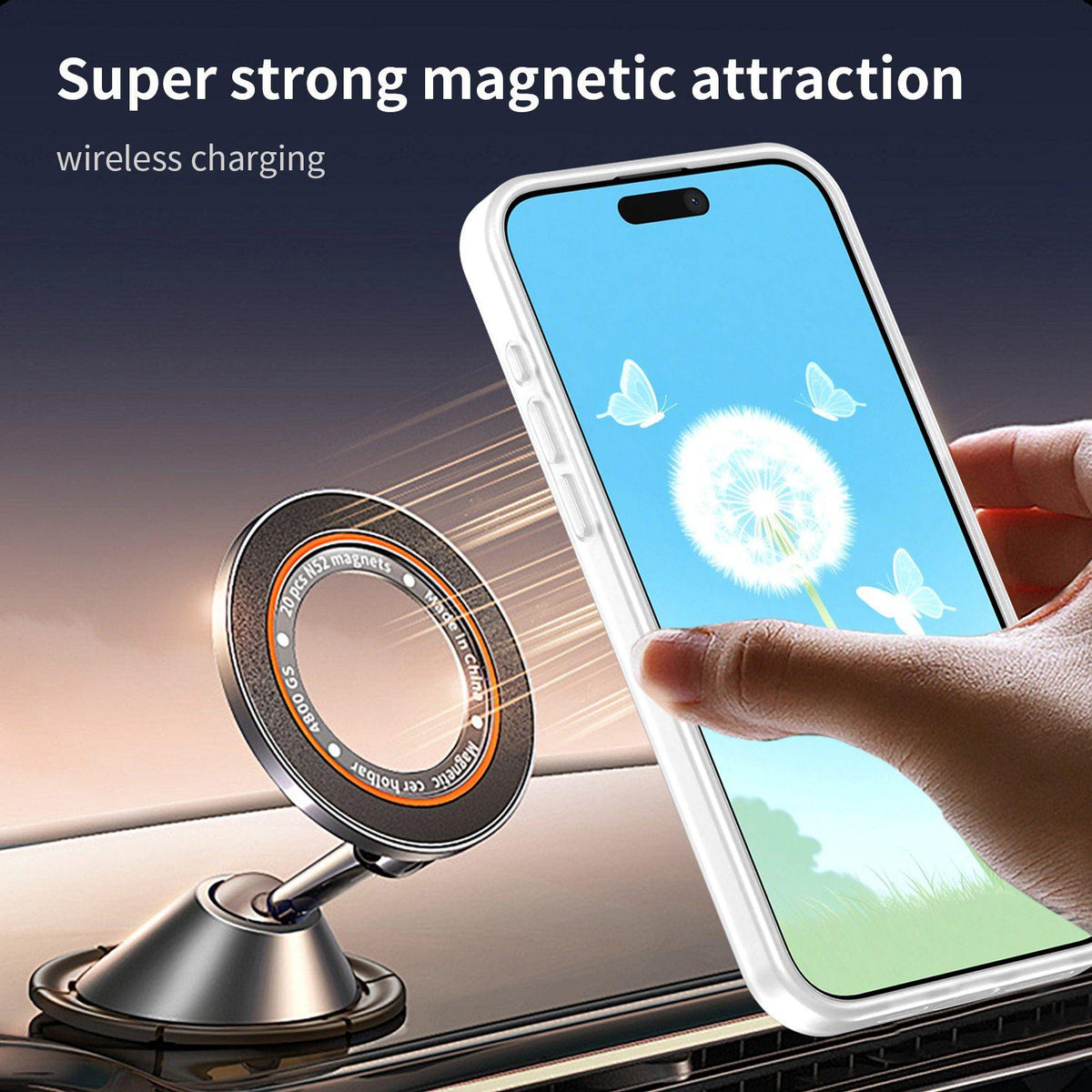 For iPhone 15 Pro Max Fanying Series Precision Camera Hole PC Hybrid TPU Translucent Frosted Magnetic Phone Case - Matte White - EDA009893309J
