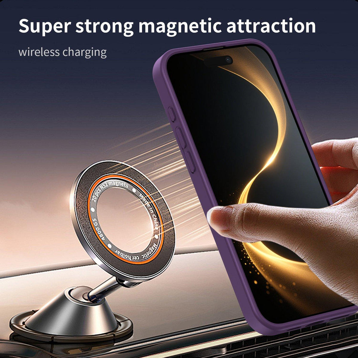 For iPhone 16 Pro Max Fanying Series Precision Camera Hole PC Hybrid TPU Translucent Frosted Magnetic Phone Case - Crystal Purple - EDA009893315B