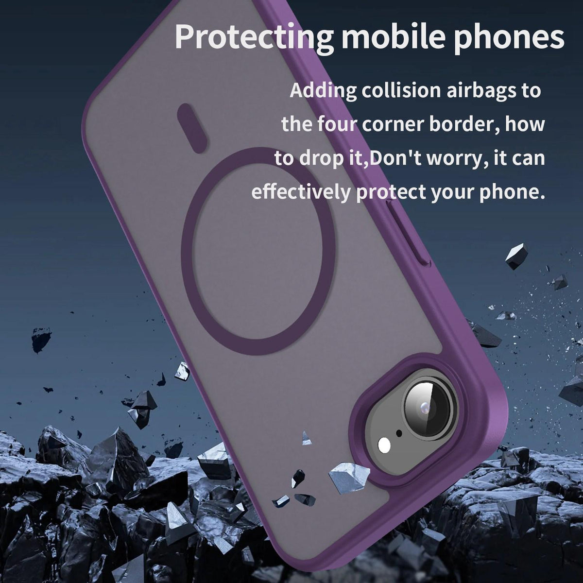 For iPhone 16e / 17e Fanying Series Precision Camera Hole PC Hybrid TPU Translucent Frosted Magnetic Phone Case - Crystal Purple - EDA009893316B