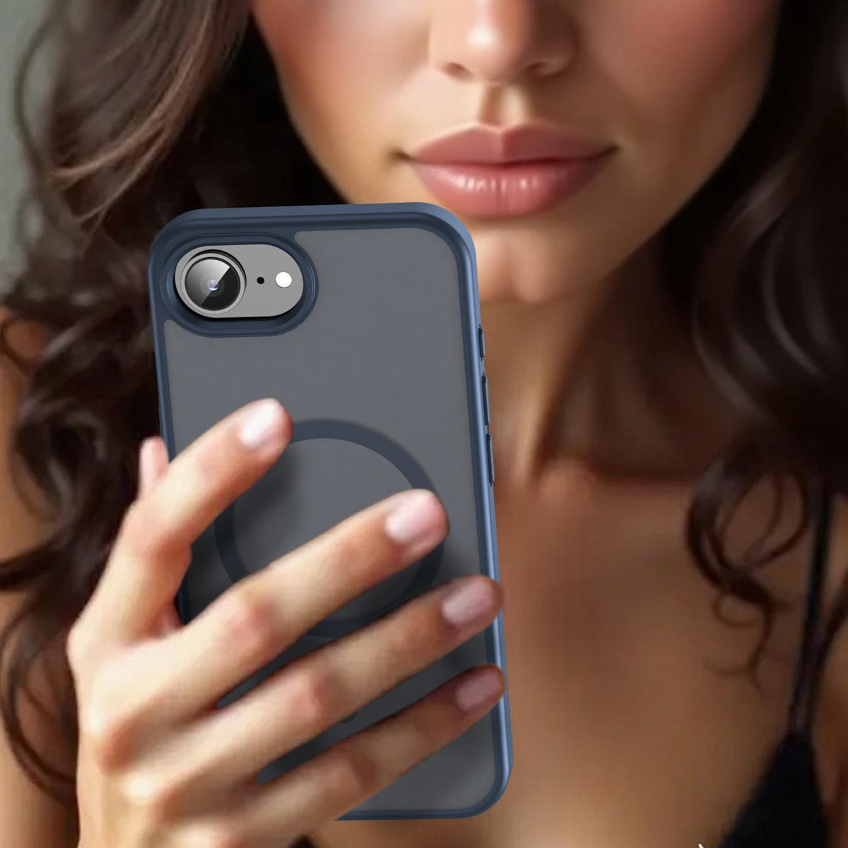 For iPhone 16e / 17e Fanying Series Precision Camera Hole PC Hybrid TPU Translucent Frosted Magnetic Phone Case - Cyan Blue - EDA009893316C