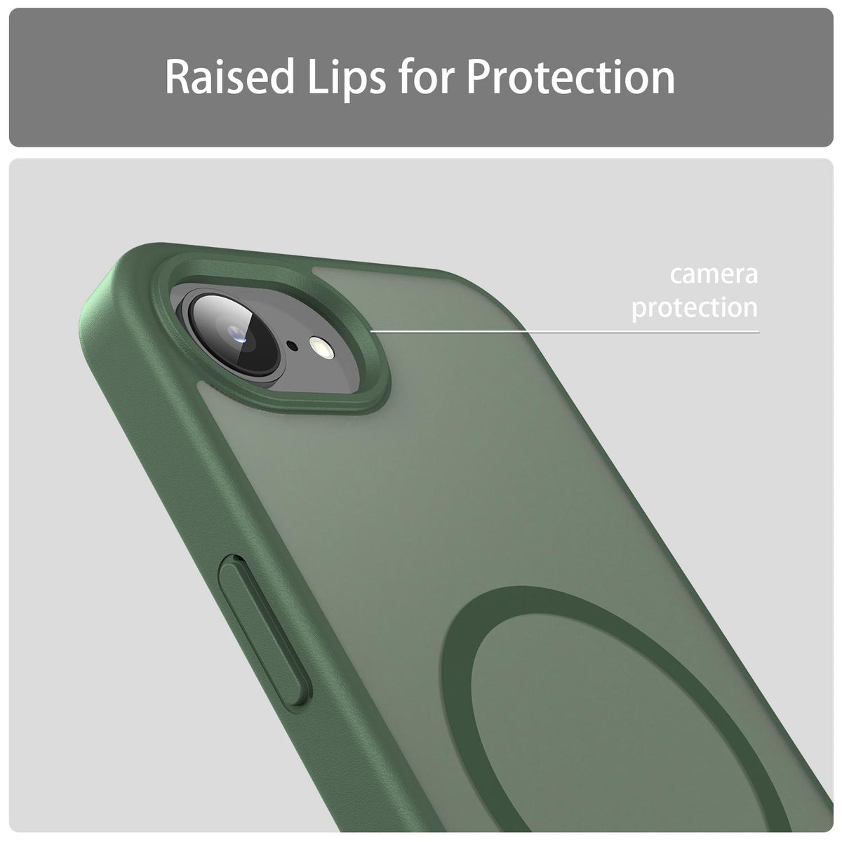 For iPhone 16e / 17e Fanying Series Precision Camera Hole PC Hybrid TPU Translucent Frosted Magnetic Phone Case - Olive Green - EDA009893316D