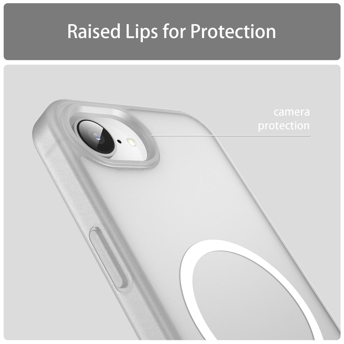 For iPhone 16e / 17e Fanying Series Precision Camera Hole PC Hybrid TPU Translucent Frosted Magnetic Phone Case - Matte White - EDA009893316J