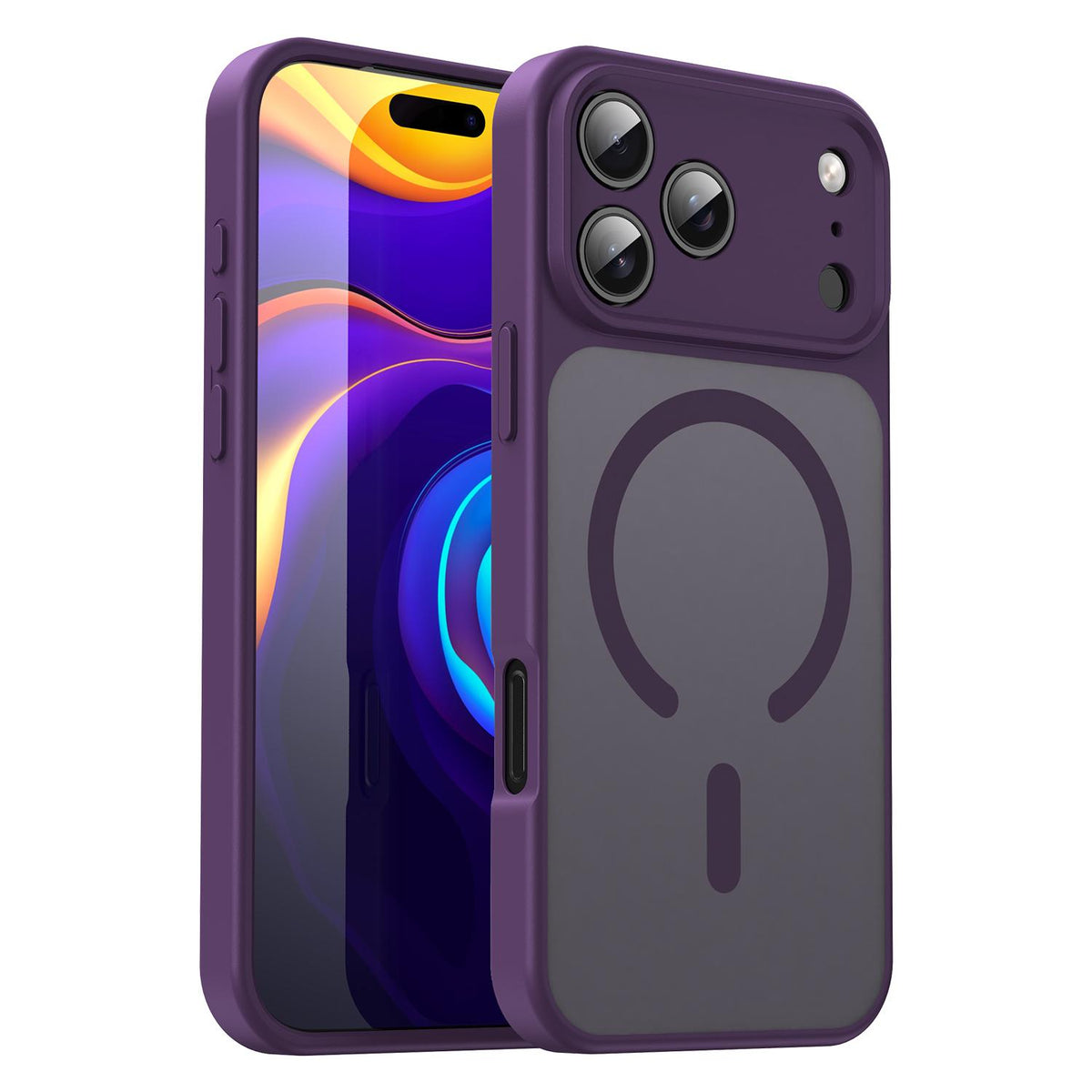 For iPhone 18 Pro Max Fanying Series Precision Camera Hole PC Hybrid TPU Translucent Frosted Magnetic Phone Case - Crystal Purple - EDA009893321B