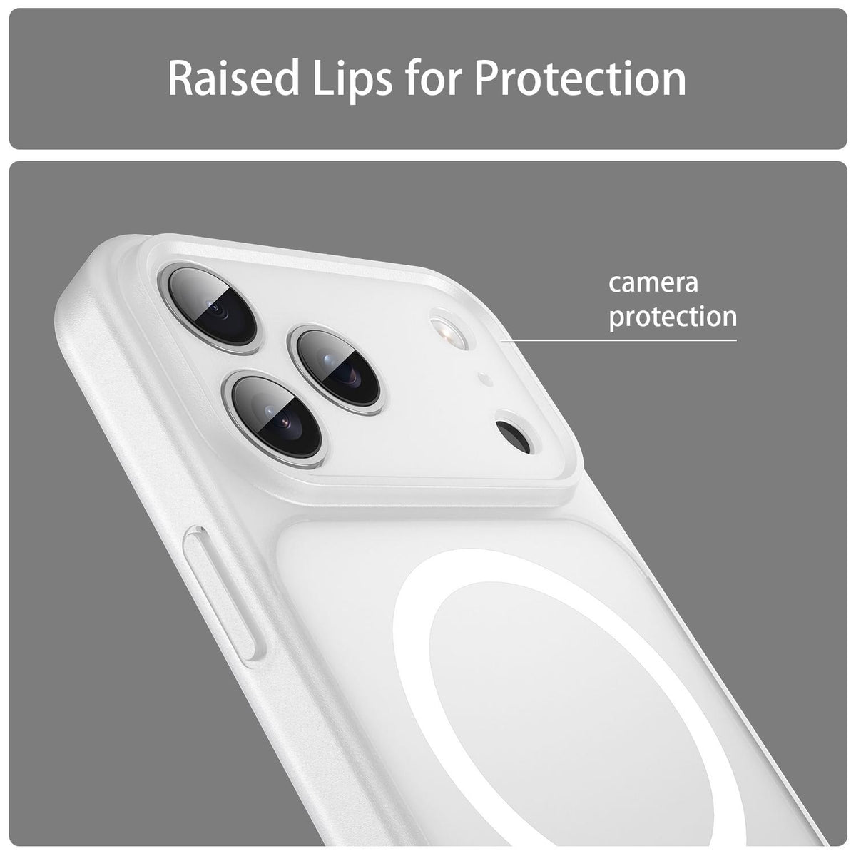 For iPhone 18 Pro Max Fanying Series Precision Camera Hole PC Hybrid TPU Translucent Frosted Magnetic Phone Case - Matte White - EDA009893321J
