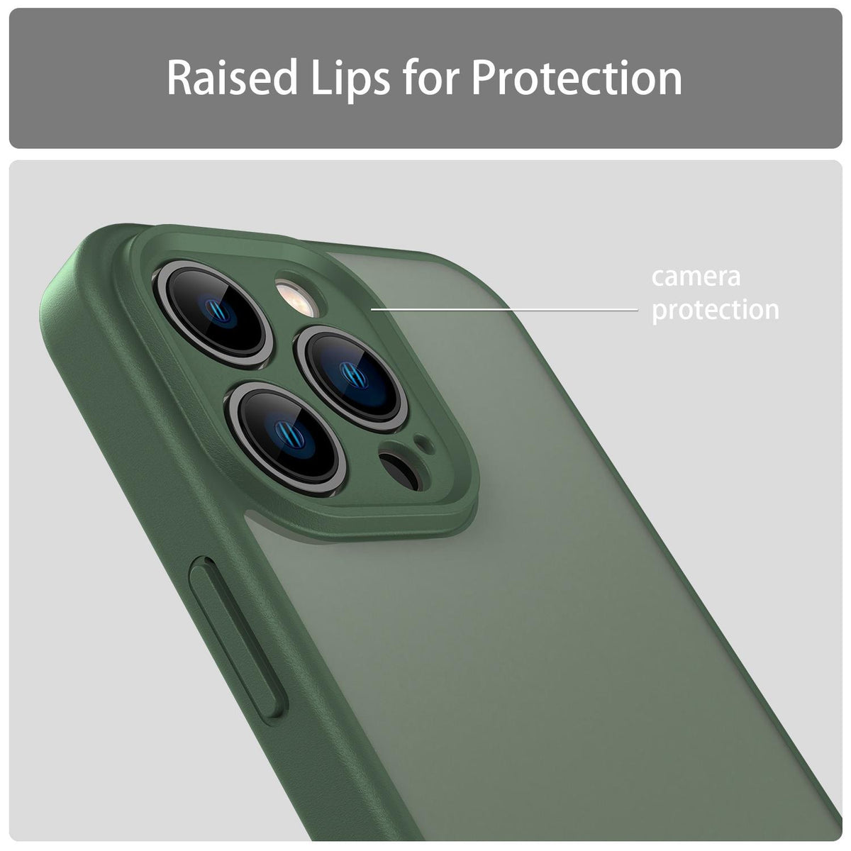 For iPhone 13 Pro Fanying Series Precision Camera Hole PC Hybrid TPU Translucent Frosted Phone Case - Olive Green - EDA009893410D