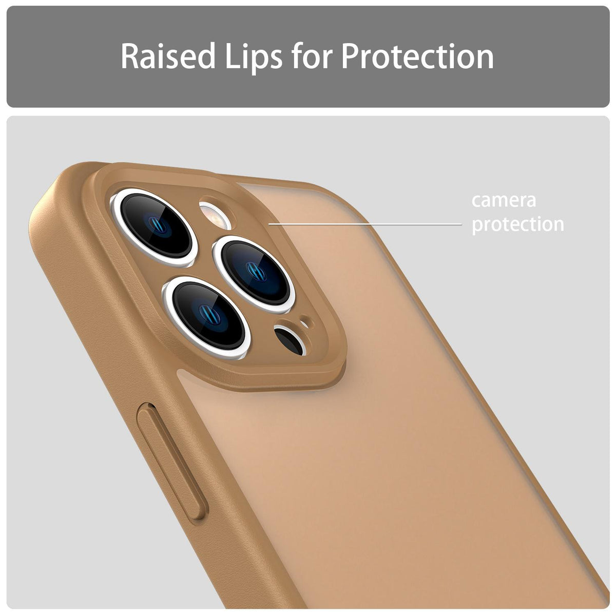 For iPhone 13 Pro Fanying Series Precision Camera Hole PC Hybrid TPU Translucent Frosted Phone Case - Desert Gold - EDA009893410G