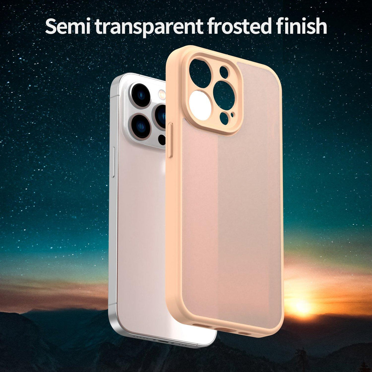 For iPhone 13 Pro Fanying Series Precision Camera Hole PC Hybrid TPU Translucent Frosted Phone Case - Rouge Powder - EDA009893410I