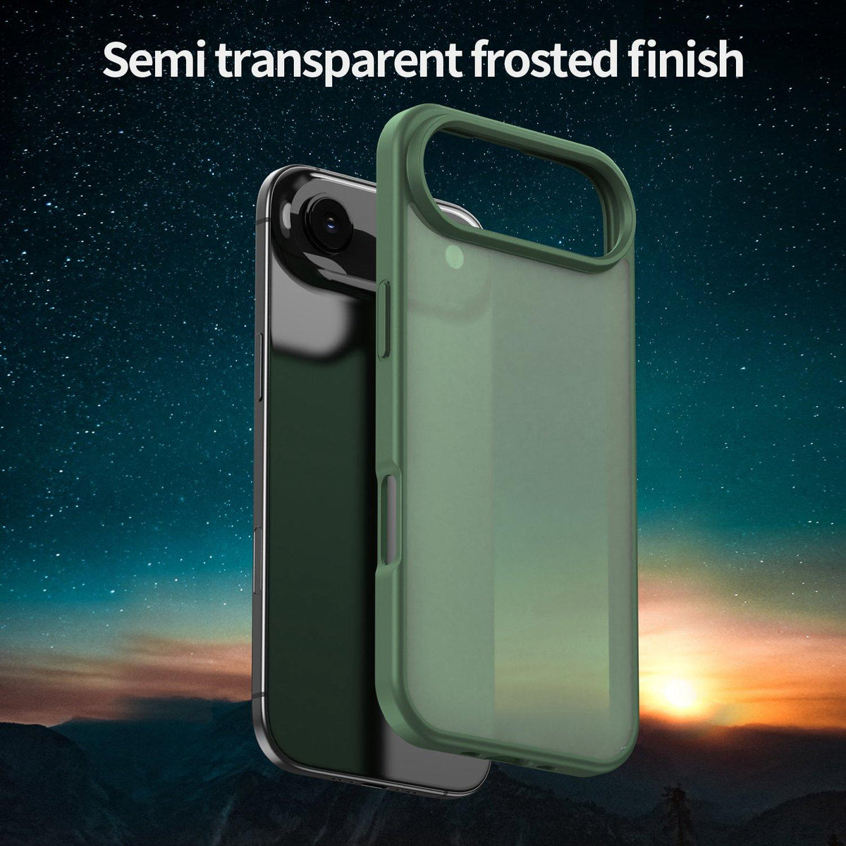For iPhone Air Fanying Series Precision Camera Hole PC Hybrid TPU Translucent Frosted Phone Case - Olive Green - EDA009893418D