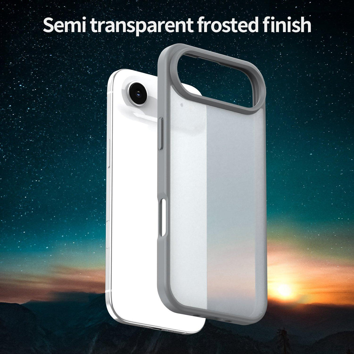 For iPhone Air Fanying Series Precision Camera Hole PC Hybrid TPU Translucent Frosted Phone Case - Silver Grey - EDA009893418F