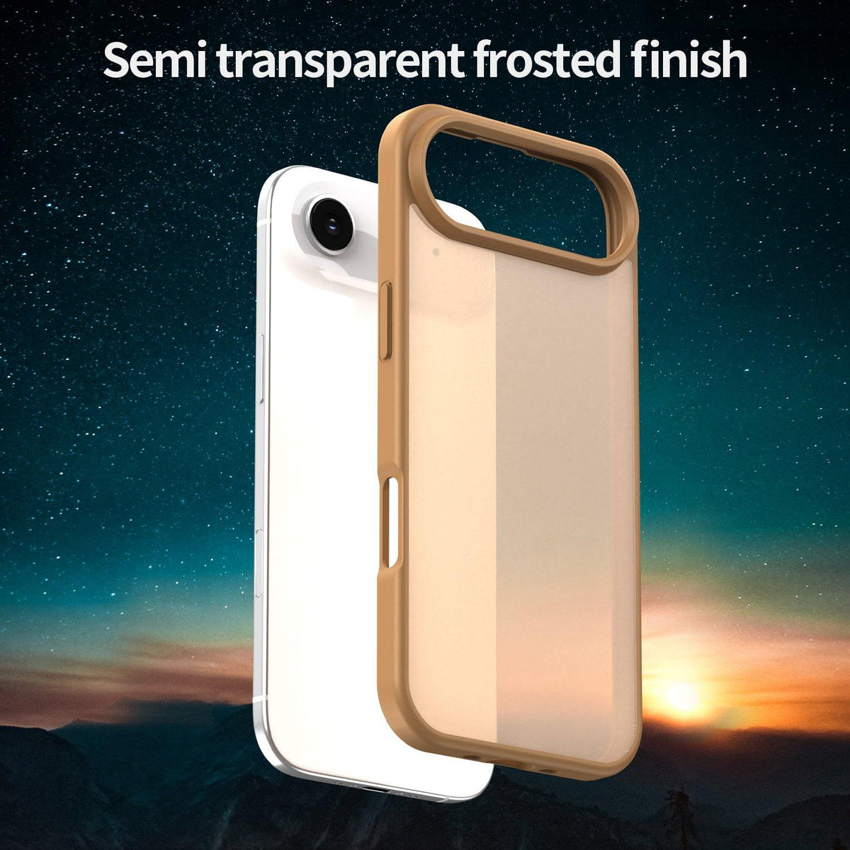 For iPhone Air Fanying Series Precision Camera Hole PC Hybrid TPU Translucent Frosted Phone Case - Desert Gold - EDA009893418G