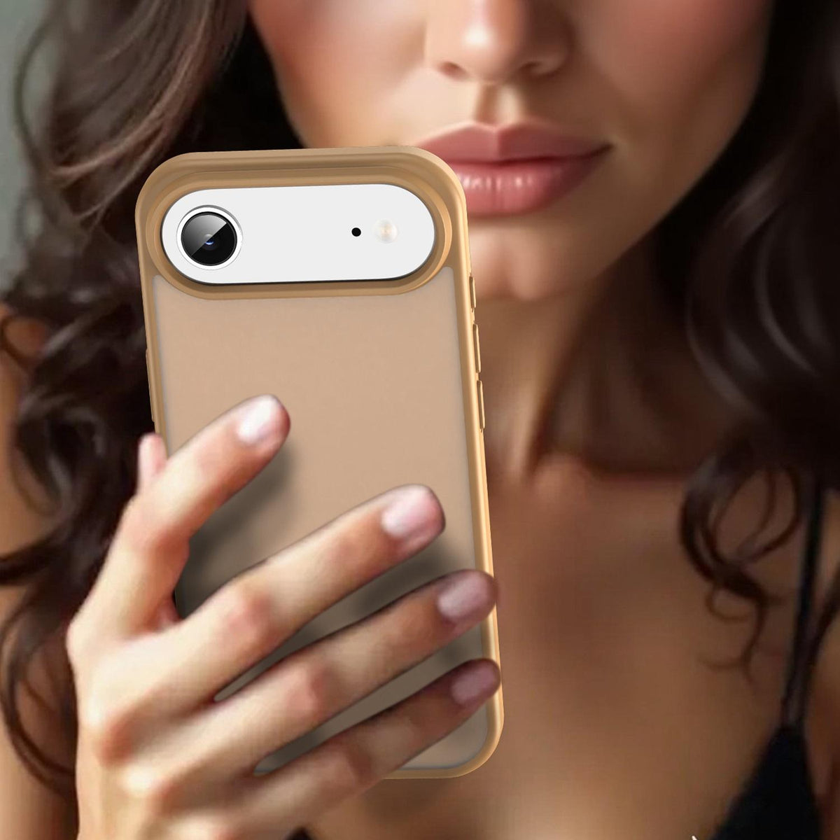 For iPhone Air Fanying Series Precision Camera Hole PC Hybrid TPU Translucent Frosted Phone Case - Desert Gold - EDA009893418G