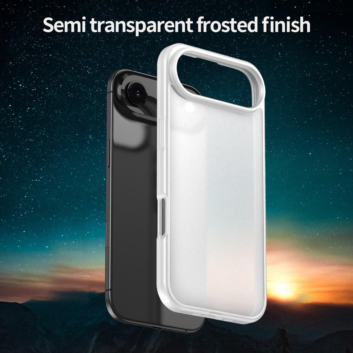 For iPhone Air Fanying Series Precision Camera Hole PC Hybrid TPU Translucent Frosted Phone Case - Matte White - EDA009893418J