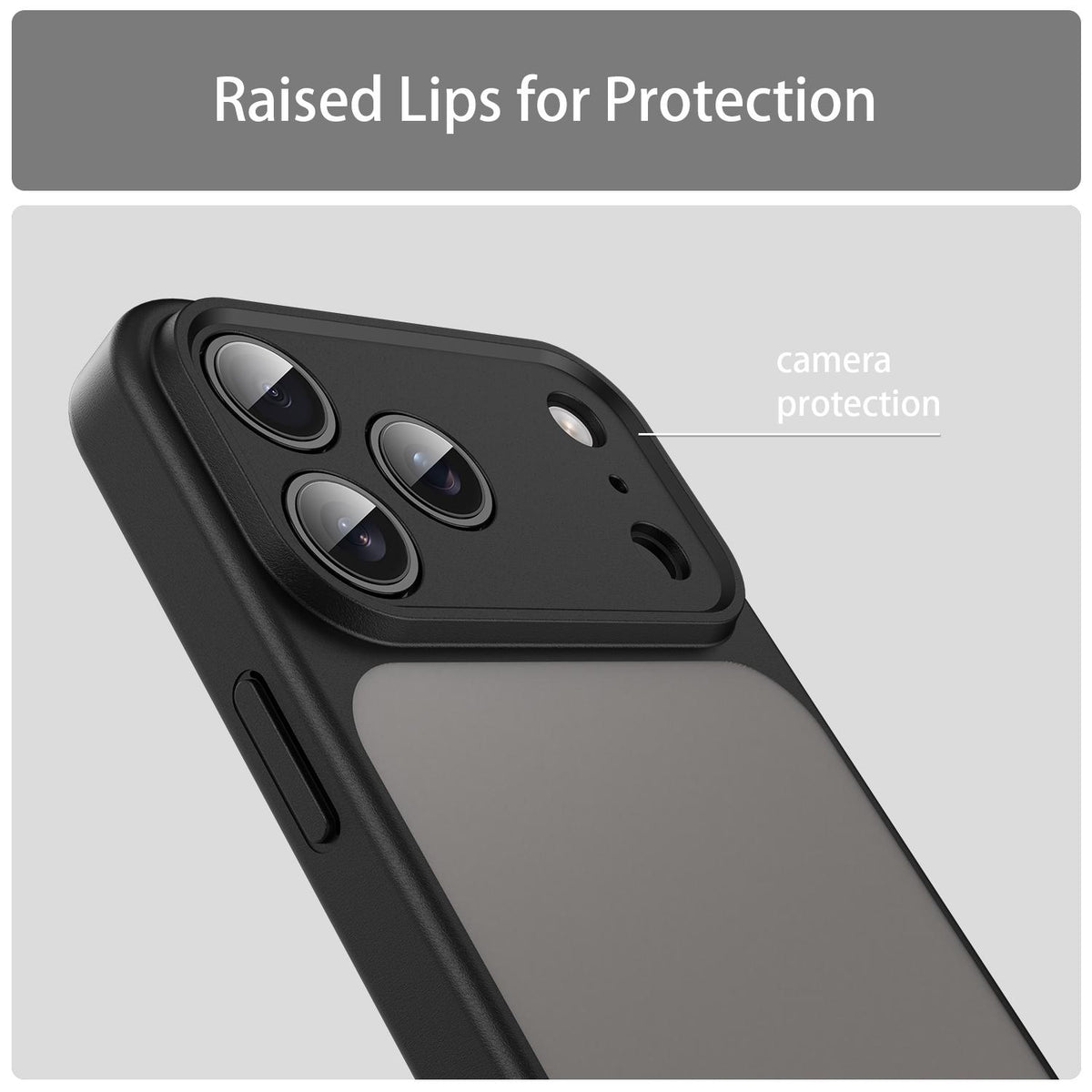 For iPhone 18 Pro Fanying Series Precision Camera Hole PC Hybrid TPU Translucent Frosted Phone Case - Translucent Black - EDA009893422A
