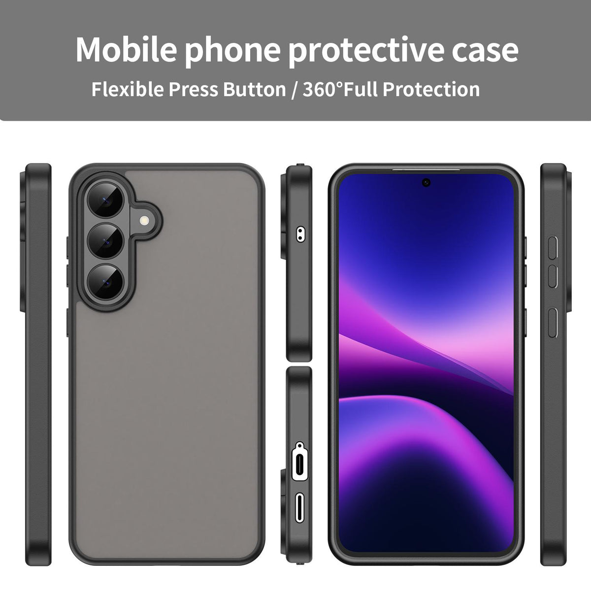 For Galaxy S26 FE 5G Fanying Series PC Hybrid TPU Translucent Frosted Phone Case - Translucent Black - EDA009917902A
