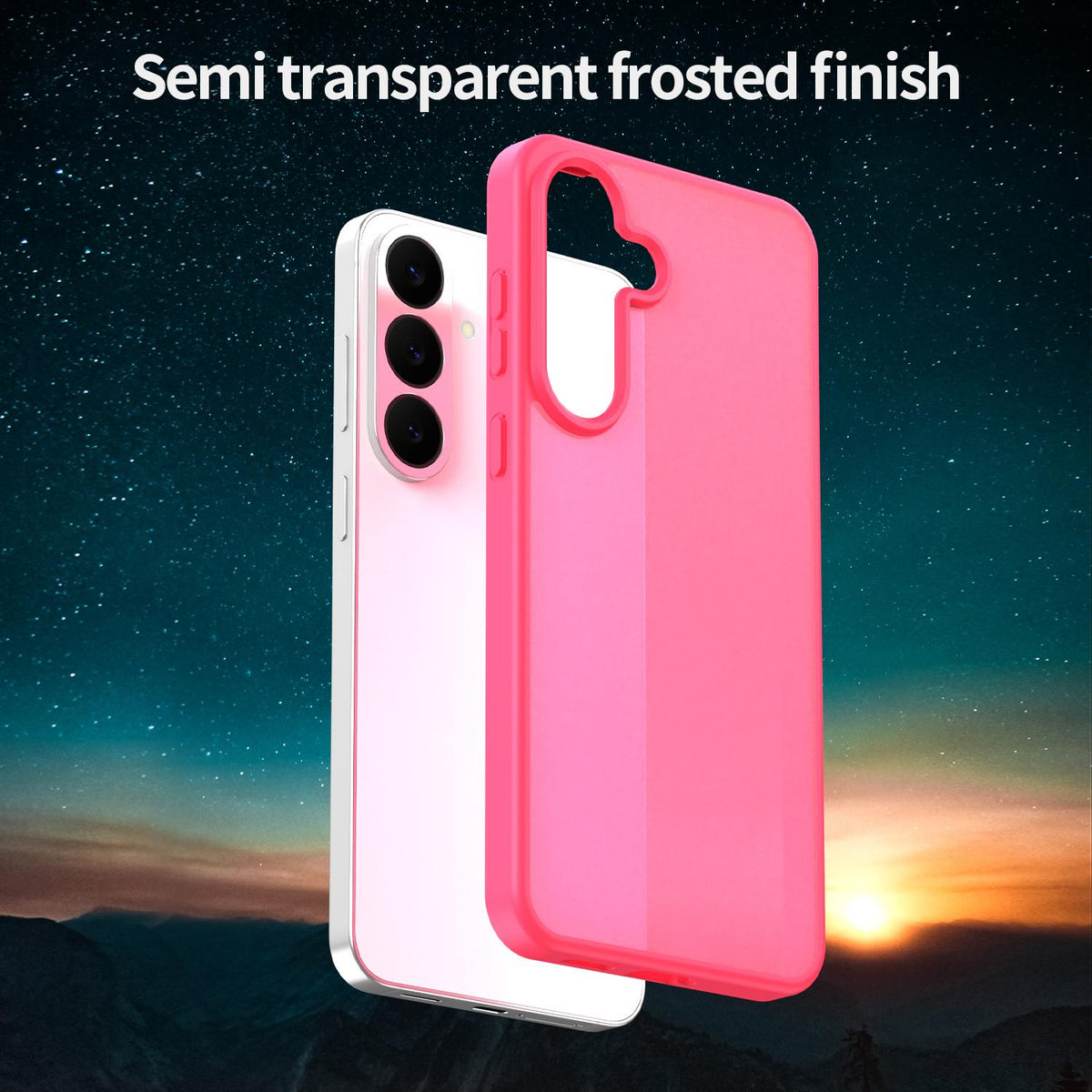 For Galaxy S26 FE 5G Fanying Series PC Hybrid TPU Translucent Frosted Phone Case - Rose Red - EDA009917902E