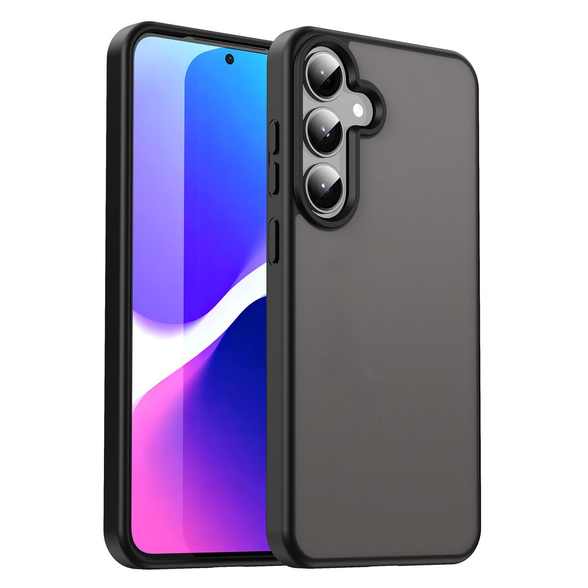 For Galaxy S24+ 5G Fanying Series PC Hybrid TPU Translucent Frosted Phone Case - Translucent Black - EDA009917903A