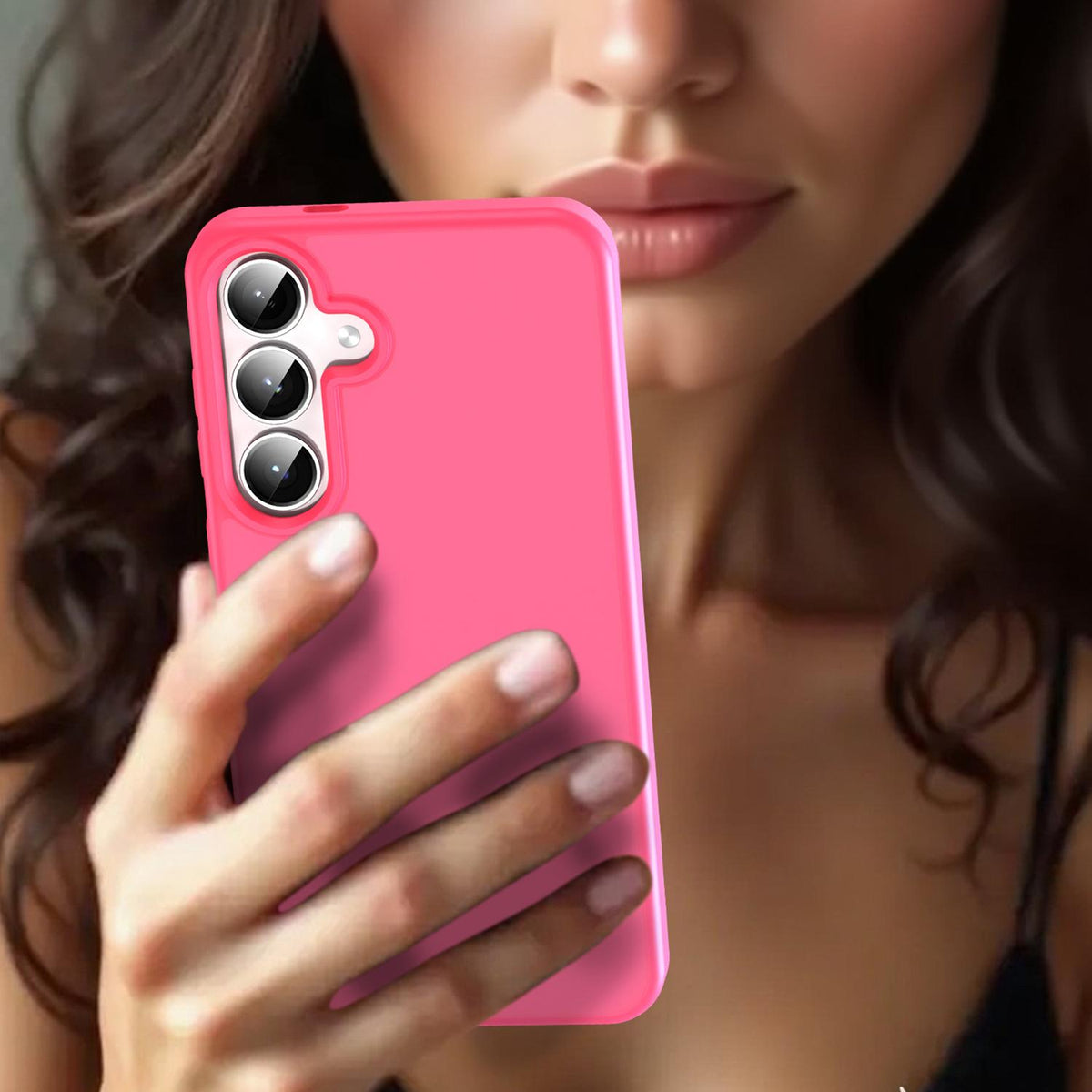 For Galaxy S24+ 5G Fanying Series PC Hybrid TPU Translucent Frosted Phone Case - Rose Red - EDA009917903E