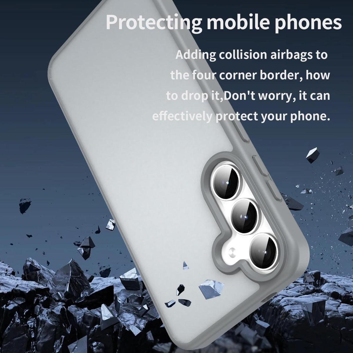 For Galaxy S24+ 5G Fanying Series PC Hybrid TPU Translucent Frosted Phone Case - Silver Grey - EDA009917903F