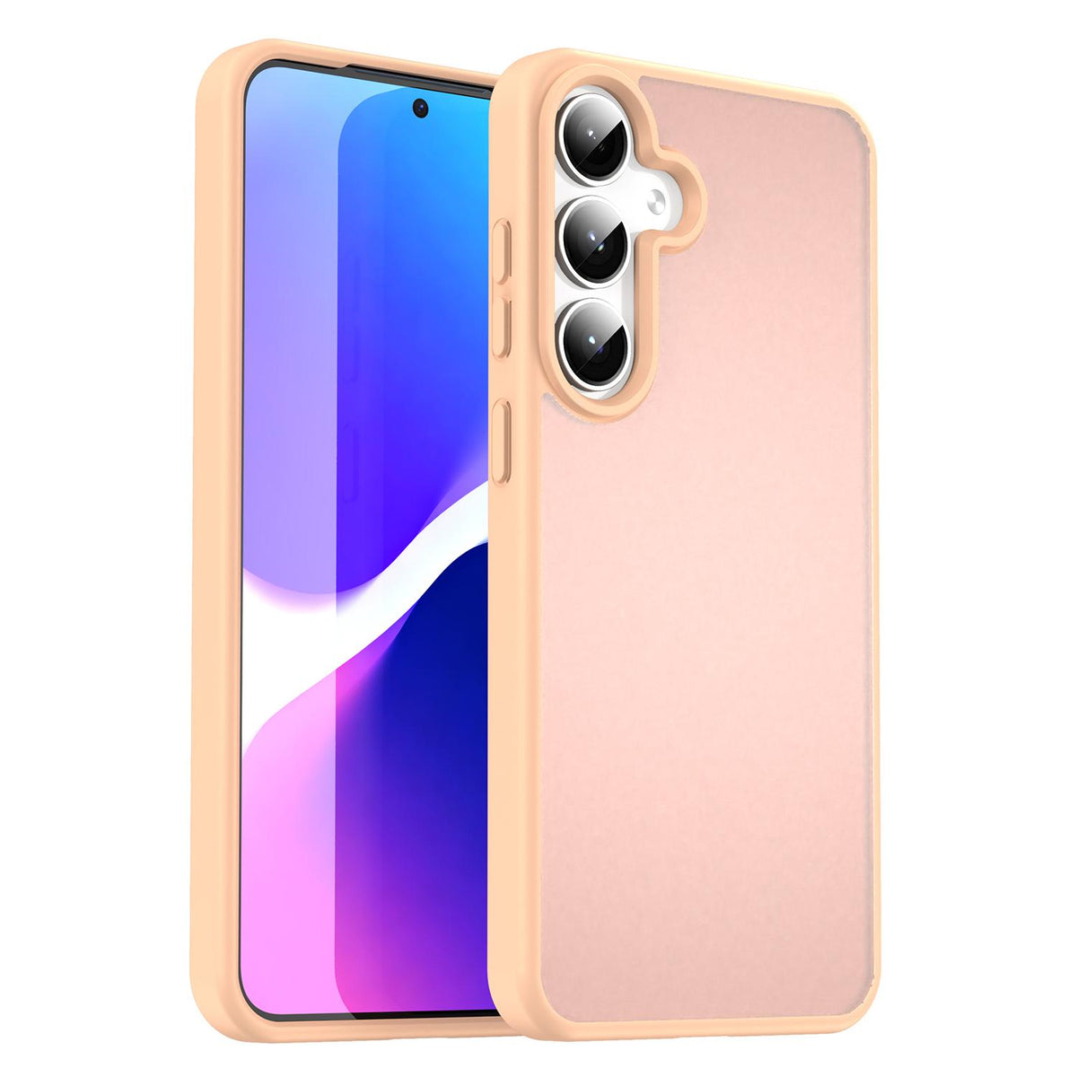 For Galaxy S24+ 5G Fanying Series PC Hybrid TPU Translucent Frosted Phone Case - Rouge Powder - EDA009917903I