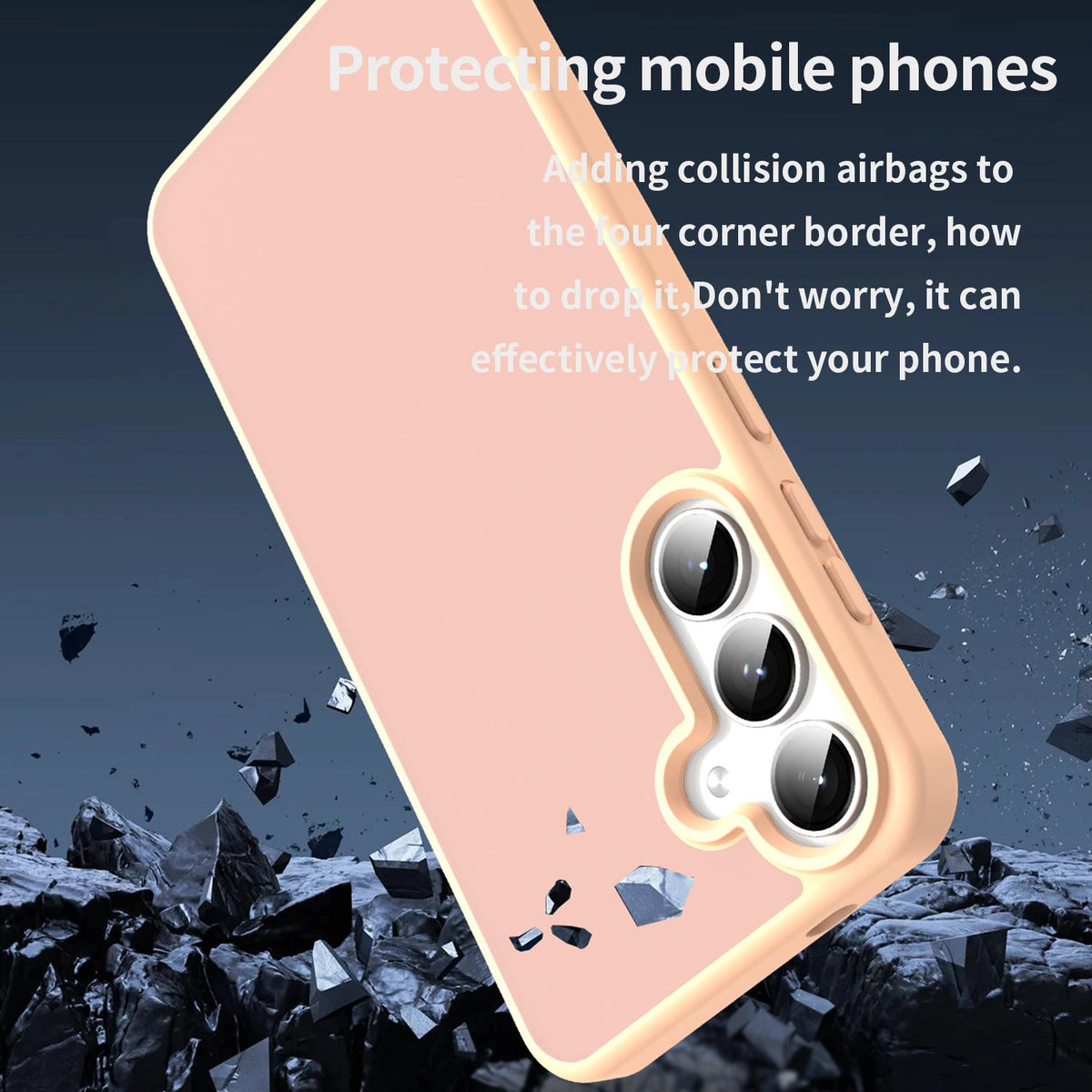 For Galaxy S24+ 5G Fanying Series PC Hybrid TPU Translucent Frosted Phone Case - Rouge Powder - EDA009917903I