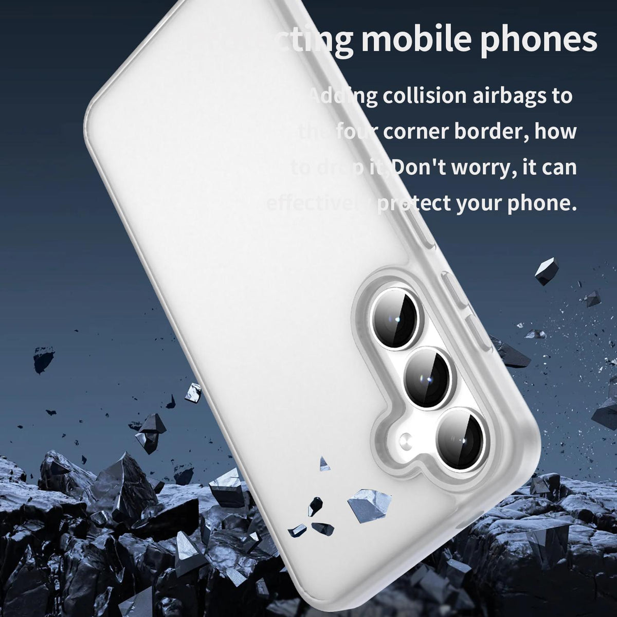 For Galaxy S24+ 5G Fanying Series PC Hybrid TPU Translucent Frosted Phone Case - Matte White - EDA009917903J