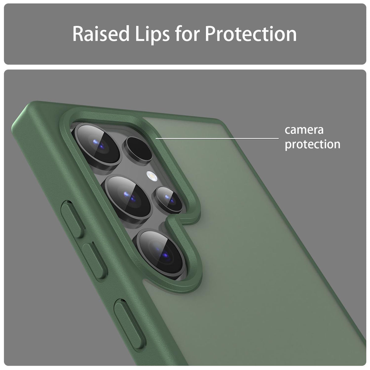 For Galaxy S24 Ultra 5G Fanying Series PC Hybrid TPU Translucent Frosted Phone Case - Olive Green - EDA009917905D