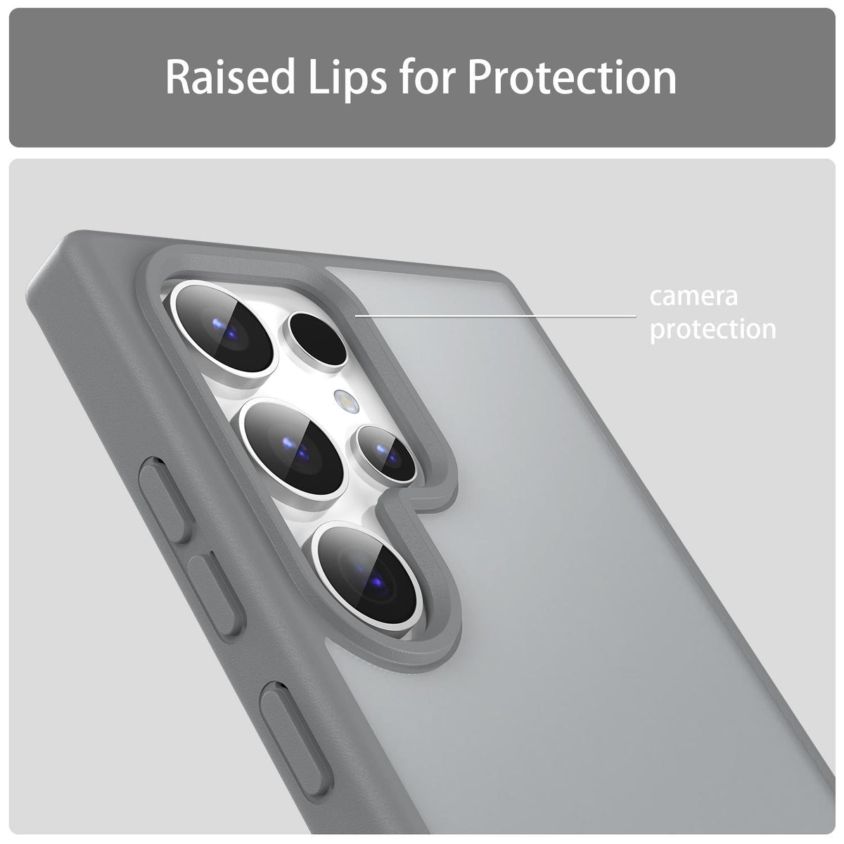 For Galaxy S24 Ultra 5G Fanying Series PC Hybrid TPU Translucent Frosted Phone Case - Silver Grey - EDA009917905F