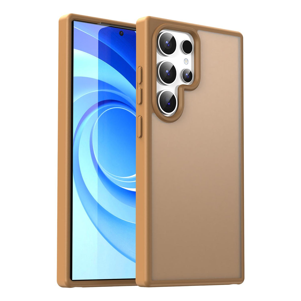 For Galaxy S24 Ultra 5G Fanying Series PC Hybrid TPU Translucent Frosted Phone Case - Desert Gold - EDA009917905G