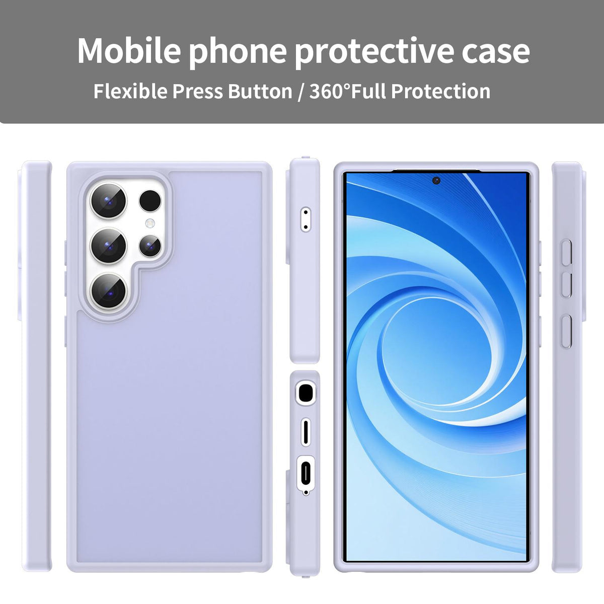 For Galaxy S24 Ultra 5G Fanying Series PC Hybrid TPU Translucent Frosted Phone Case - Lavender - EDA009917905H