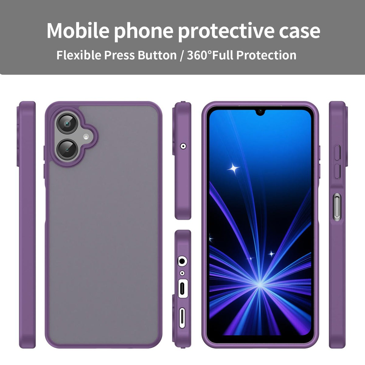 For Galaxy A06 5G Fanying Series PC Hybrid TPU Translucent Frosted Phone Case - Crystal Purple - EDA009918802B