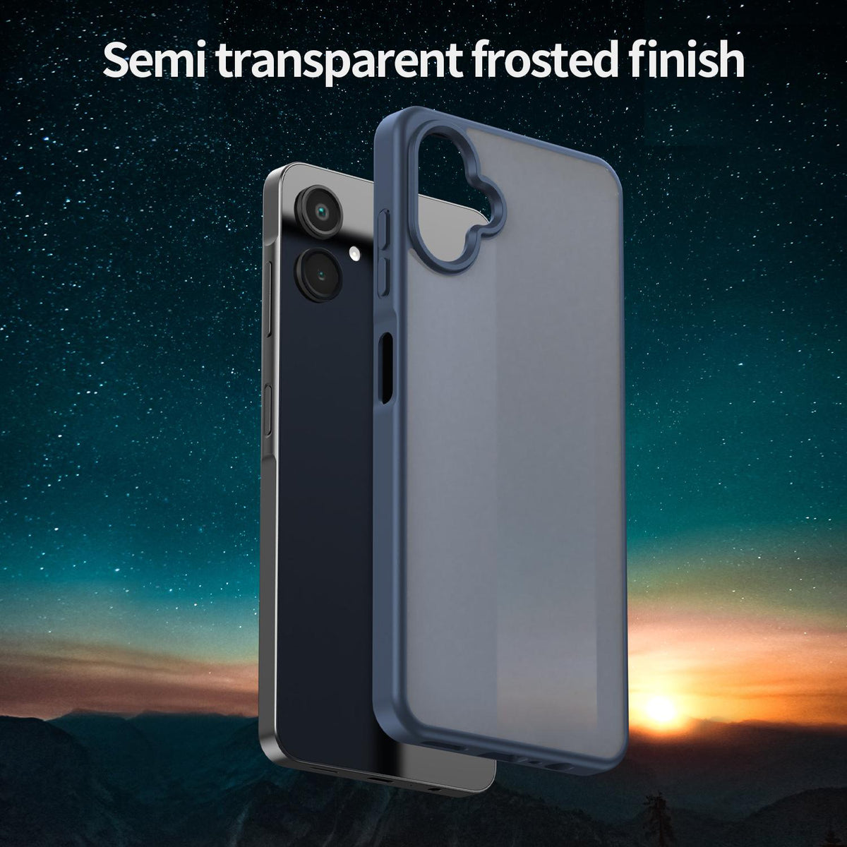 For Galaxy A06 5G Fanying Series PC Hybrid TPU Translucent Frosted Phone Case - Cyan Blue - EDA009918802C