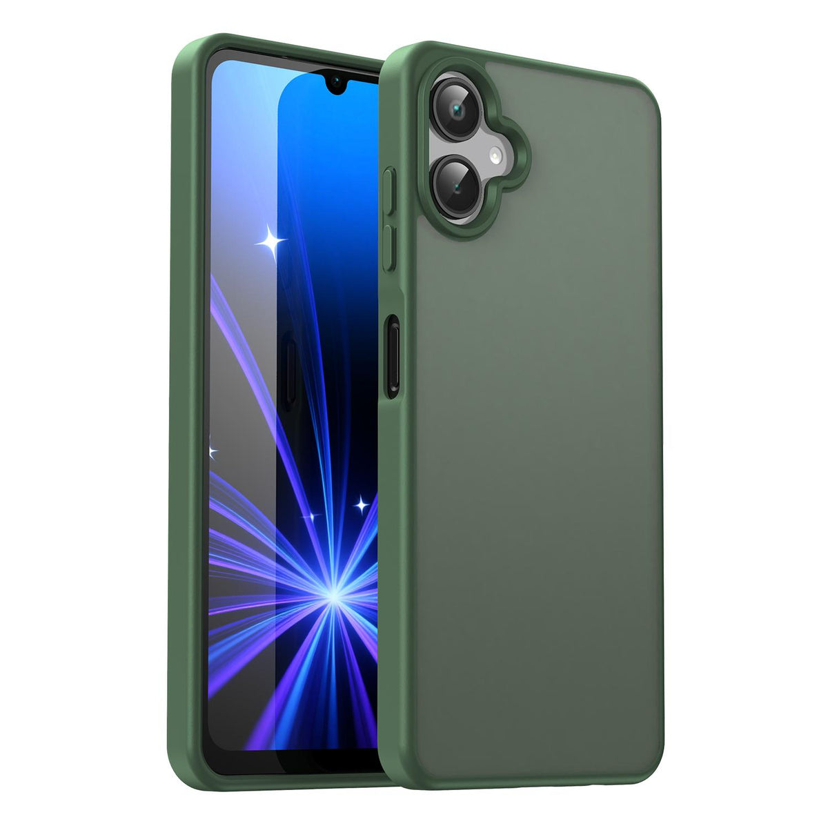 For Galaxy A06 5G Fanying Series PC Hybrid TPU Translucent Frosted Phone Case - Olive Green - EDA009918802D
