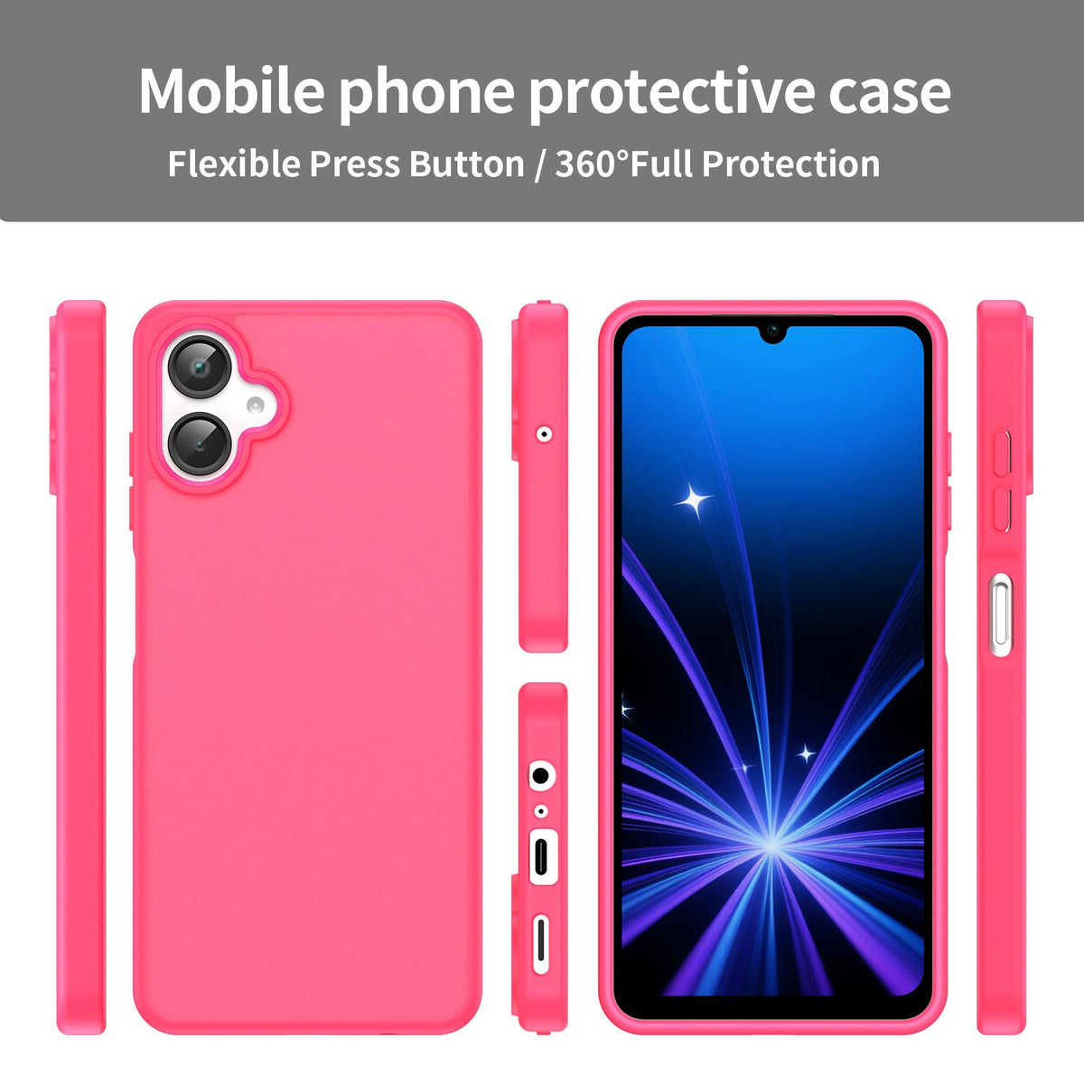 For Galaxy A06 5G Fanying Series PC Hybrid TPU Translucent Frosted Phone Case - Rose Red - EDA009918802E