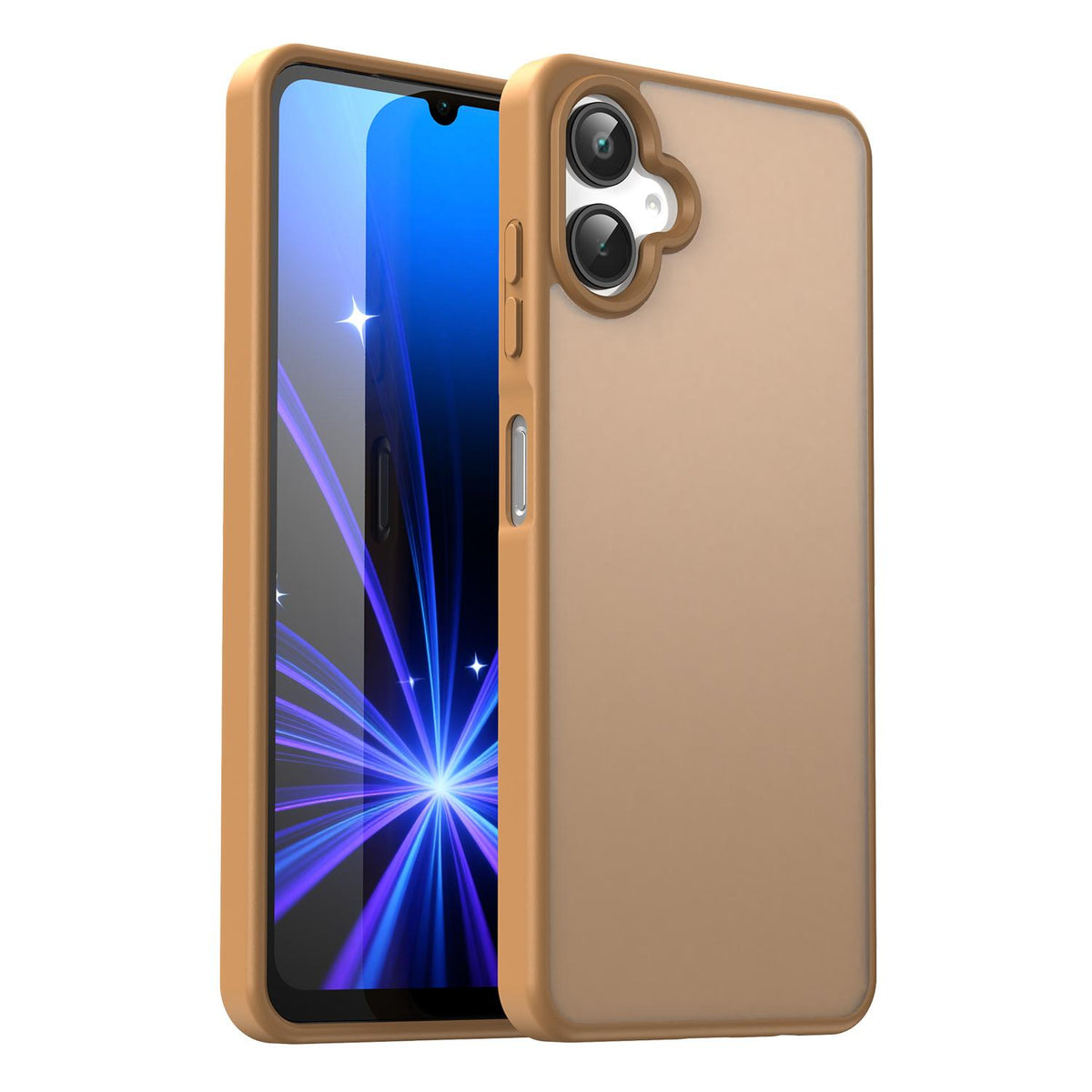 For Galaxy A06 5G Fanying Series PC Hybrid TPU Translucent Frosted Phone Case - Desert Gold - EDA009918802G
