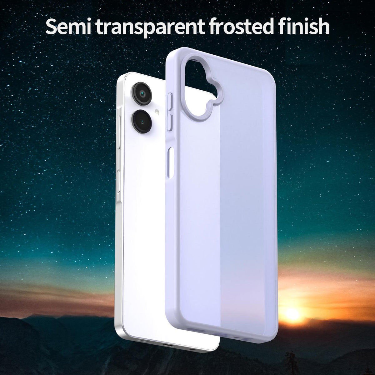 For Galaxy A06 5G Fanying Series PC Hybrid TPU Translucent Frosted Phone Case - Lavender - EDA009918802H