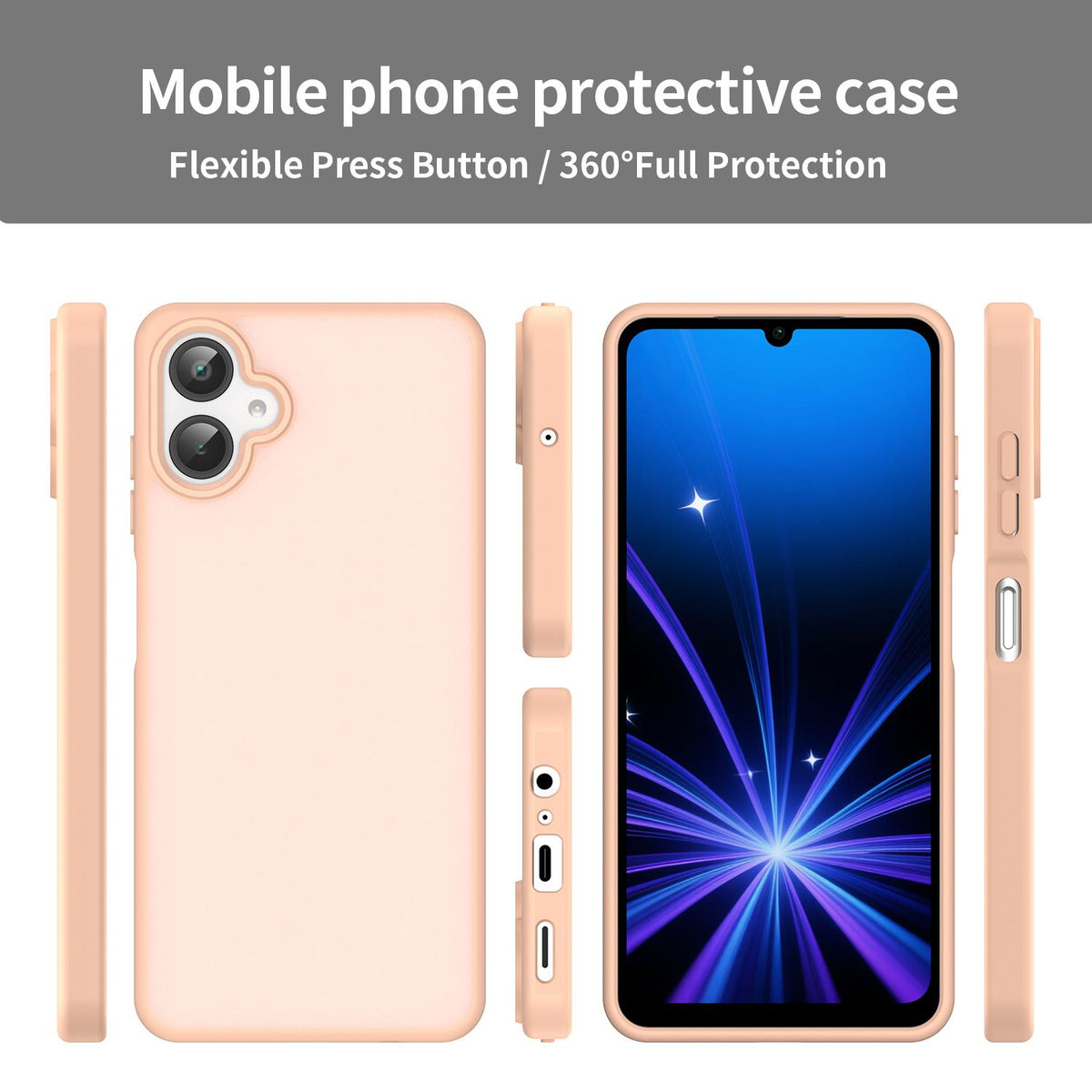 For Galaxy A06 5G Fanying Series PC Hybrid TPU Translucent Frosted Phone Case - Rouge Powder - EDA009918802I